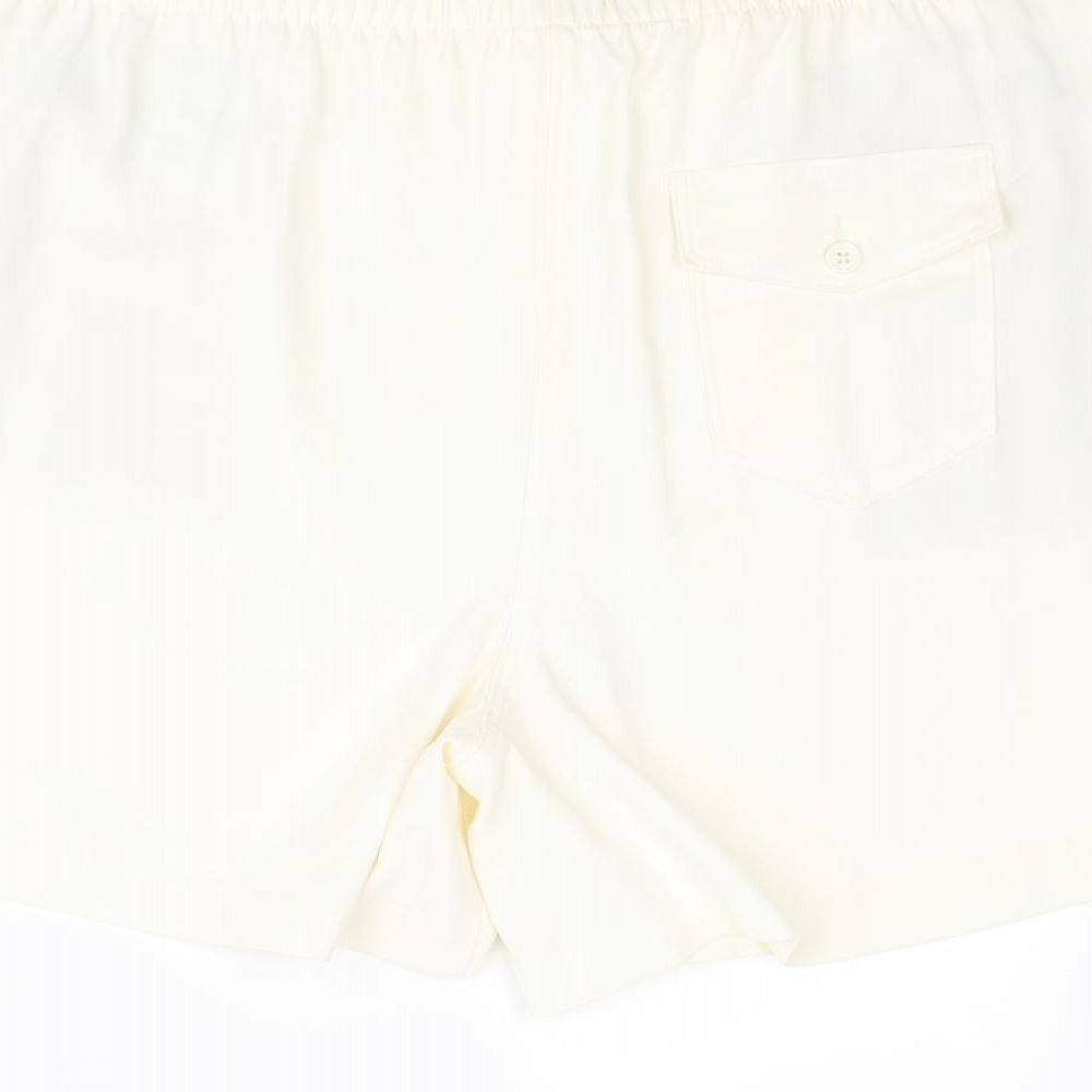 Marks and Spencer Womens Ivory Polyester Basic Shorts Size 20 L6 in Regular Pull On