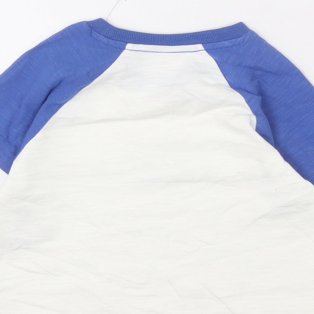 Marks and Spencer Girls White Cotton Cropped T-Shirt Size 6-7 Years Round Neck Pullover - New York, Manifesting A Good Time