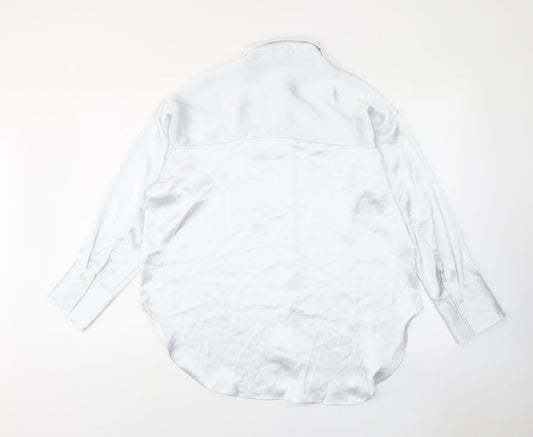 Womens UK Size XS H&M White Basic Button-Up