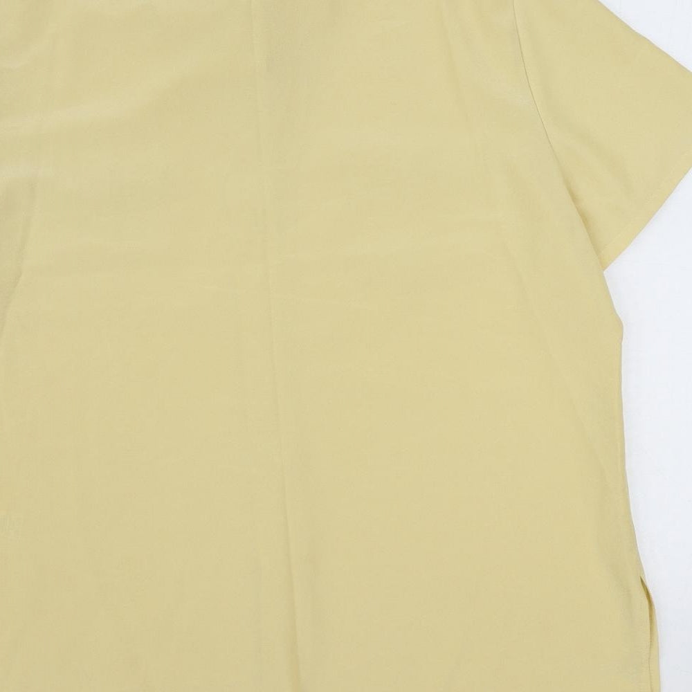 Womens UK Size 14 BHS Yellow Basic Button-Up