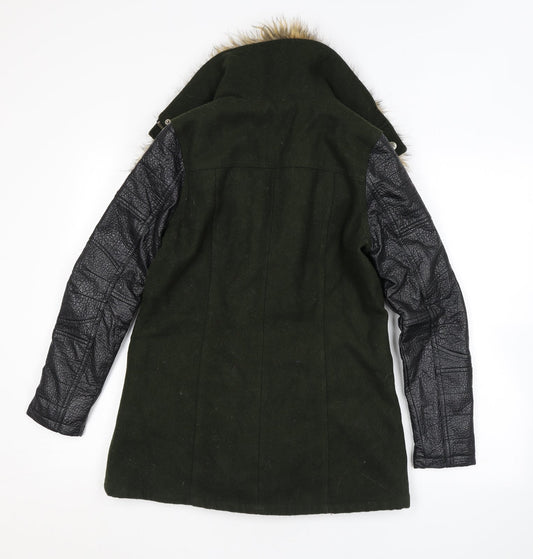 Womens UK Size 6 River Island Green Overcoat