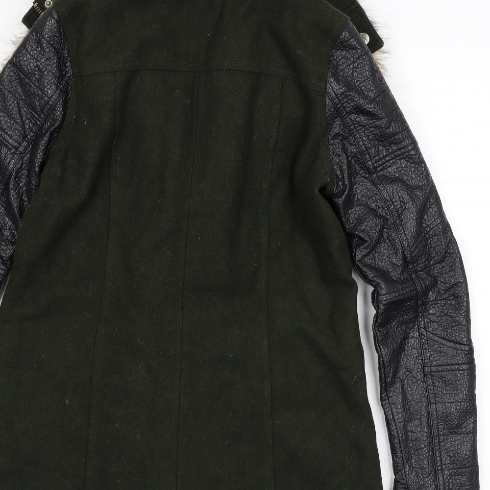 Womens UK Size 6 River Island Green Overcoat