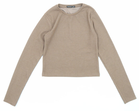 Womens UK Size M Stradivarius Brown Pullover Jumper