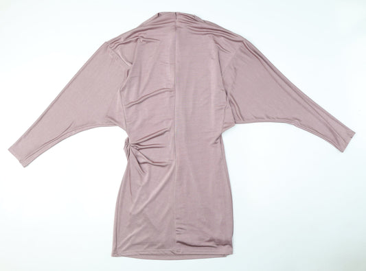 Zara Womens Purple Polyester Mini Size M Mock Neck Zip