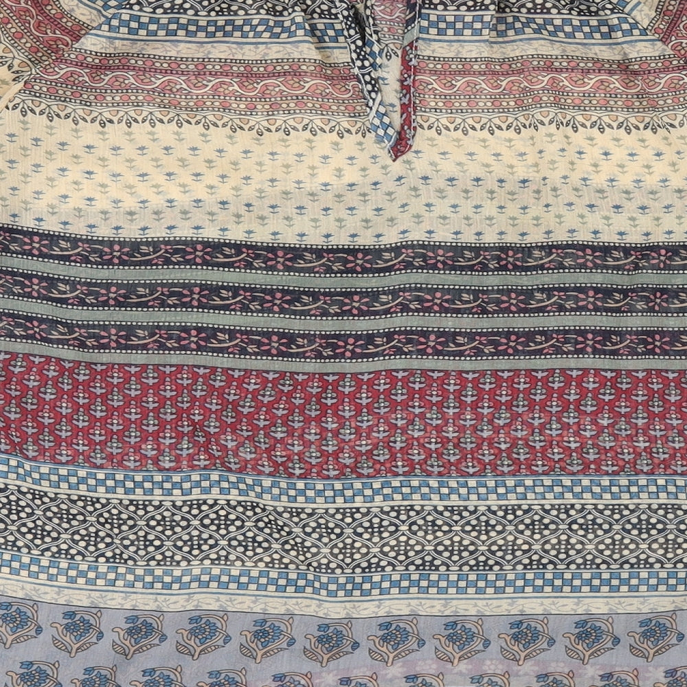 Womens UK Size S Pull&Bear Multicoloured Basic Blouse