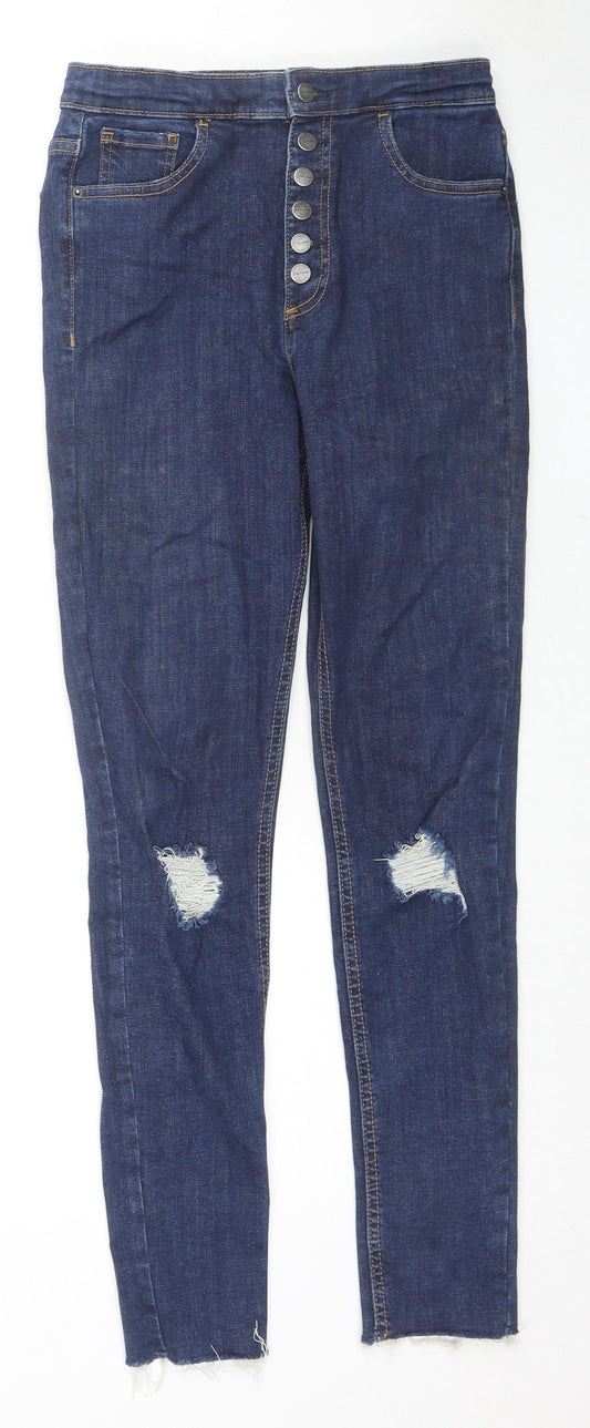 Womens UK Size 10 Pull&Bear Regular Fit Skinny Blue Jeans