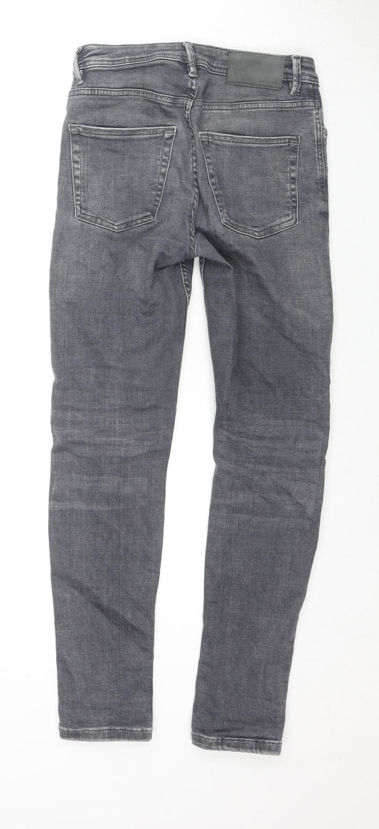 Mens UK Size 28 in Denim & Co. Regular Fit Skinny Grey Jeans