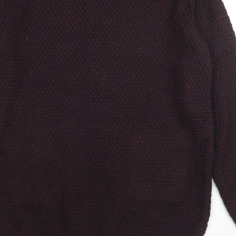 Indigo Womens Purple Round Neck Acrylic Pullover Jumper Size 14