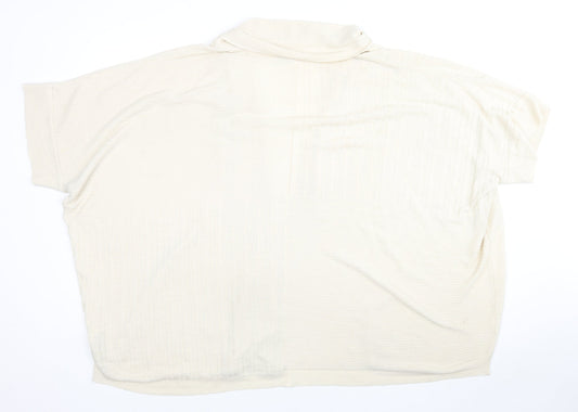 ASOS Womens Beige V-Neck Acrylic Cape Jumper Size M