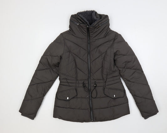 Womens UK Size XS Oasis Green Quilted Coat