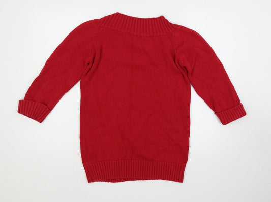 Womens UK Size S EWM Red Pullover Jumper