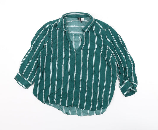 Womens UK Size 12 Divided Green Basic Blouse