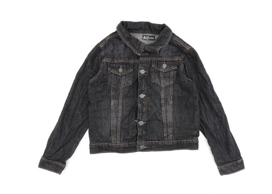 Additional front view of a2z4 girls’ blue jacket, size 11-12, years button