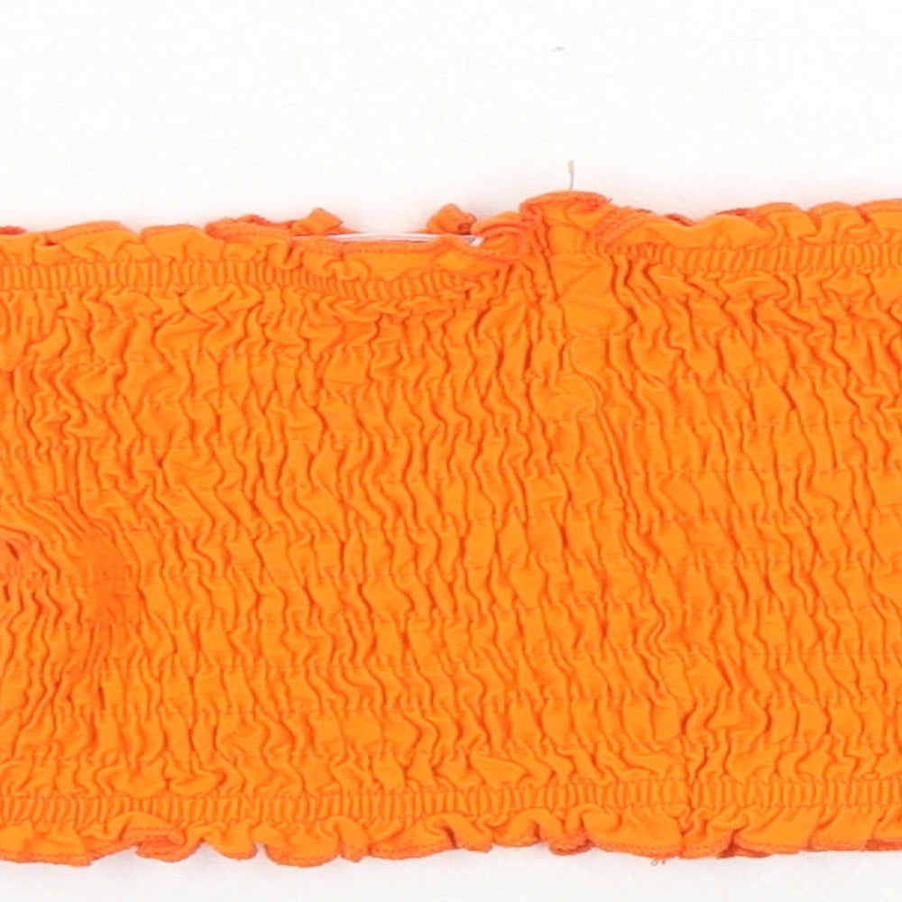 Womens UK Size 4 Topshop Orange Cropped Tank