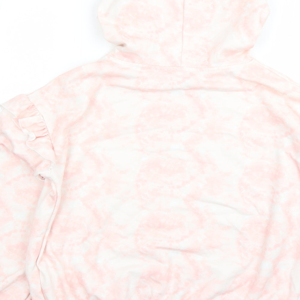 Design Arc Girls Pink Geometric Polyester Pullover Hoodie Size 13-14 Years Pullover - Kindness Starts With You