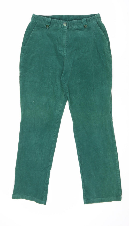 Womens UK Size 27 in Damart Regular Fit Green Trousers