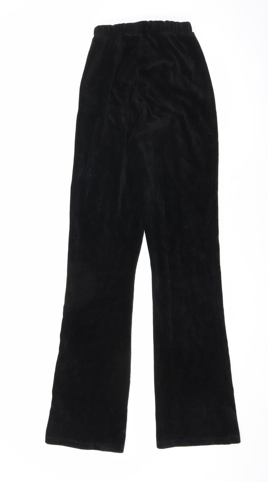 Topshop Womens Black Cotton Trousers Size 8 L32 in Regular