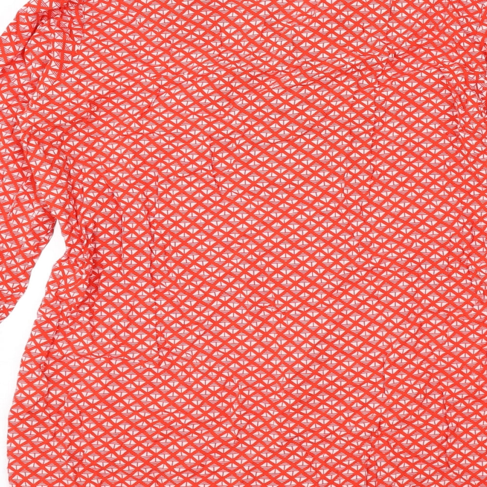 For Cynthia Womens Red Geometric Ramie Cover Up Size M