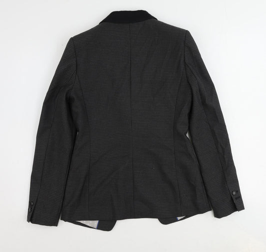NEXT Womens Grey Houndstooth Polyester Jacket Blazer Size 8
