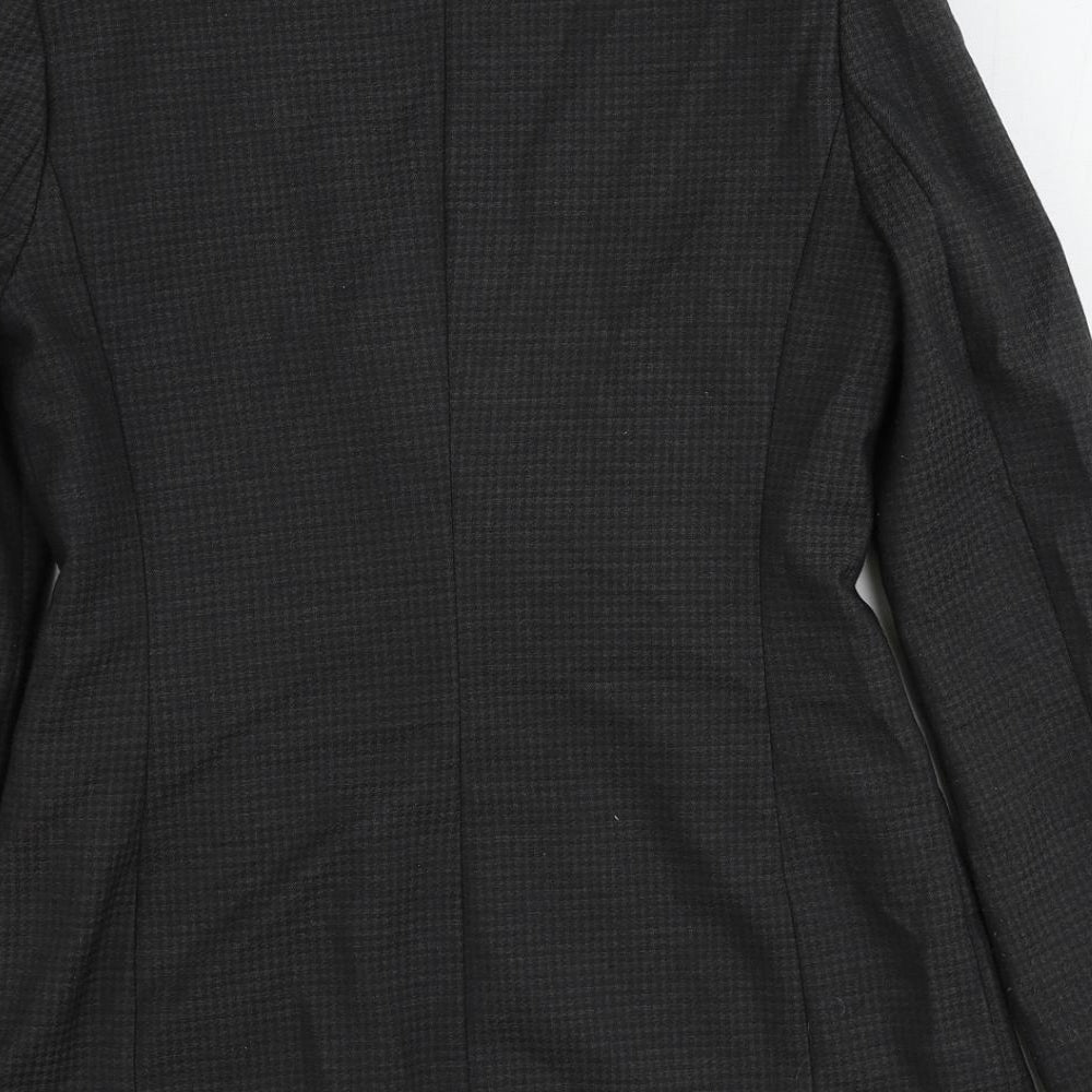 NEXT Womens Grey Houndstooth Polyester Jacket Blazer Size 8