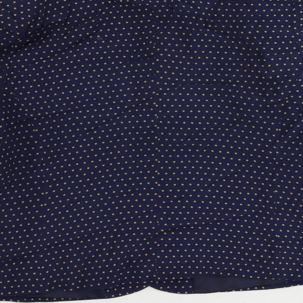Brand and care label for Principles women’s blue polka dot jacket blazer, size UK 18, button