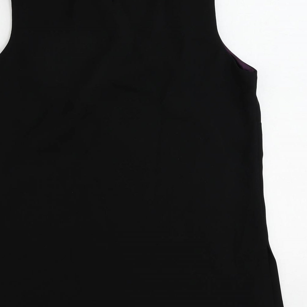 Peggy Page Womens Black Polyester Basic Blouse Size 14 Round Neck