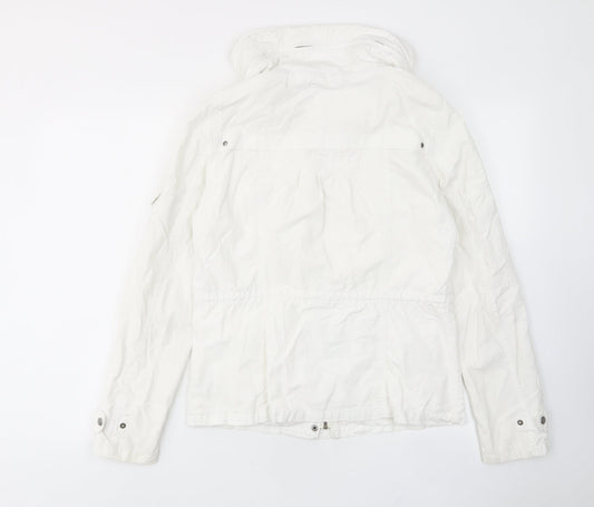 H&M Womens White Jacket Size 10 Zip - Pockets, Buttons