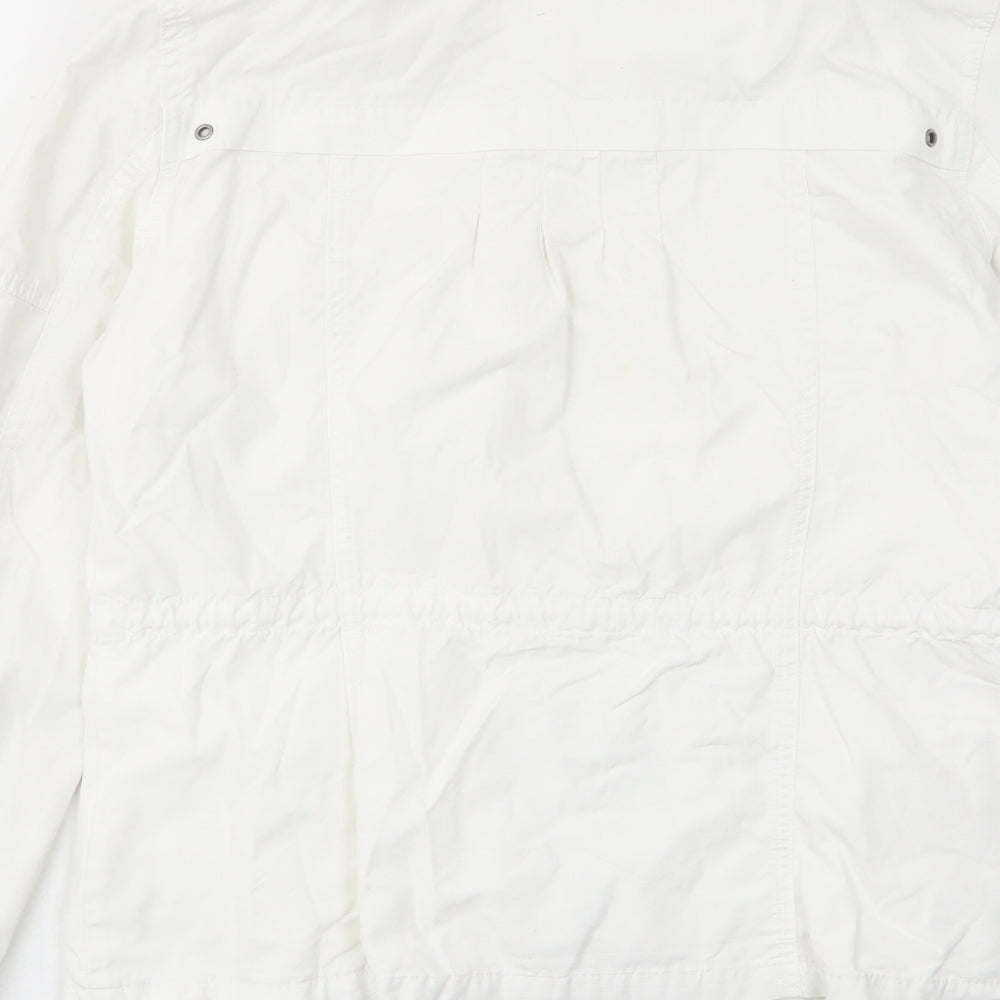 H&M Womens White Jacket Size 10 Zip - Pockets, Buttons