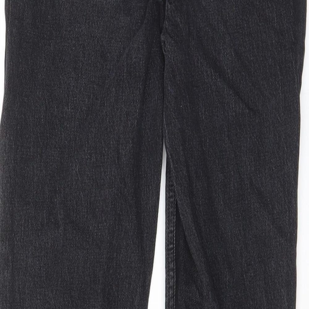 Denim & Co. Womens Black Cotton Straight Jeans Size 6 L27 in Regular Zip - Pockets, Belt Loops