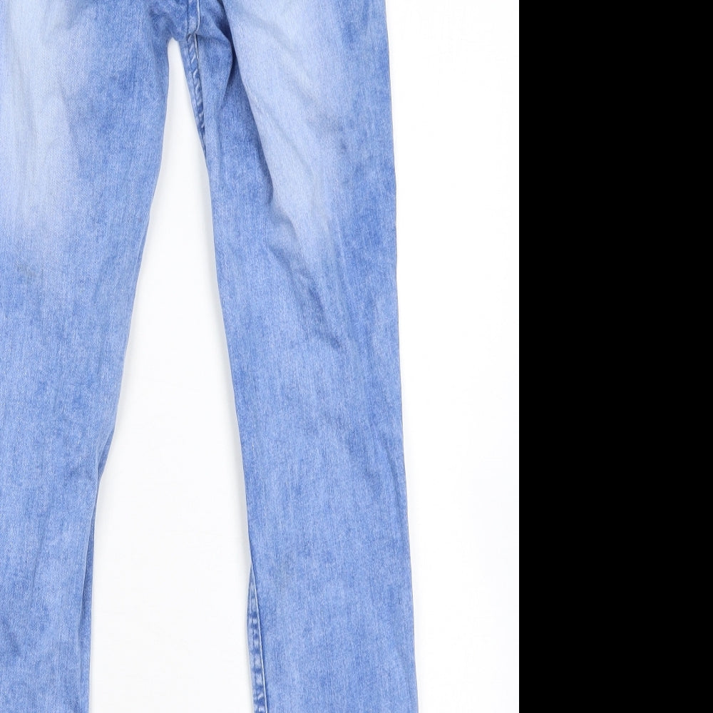 Select Womens Blue Cotton Skinny Jeans Size 6 L26 in Regular Zip
