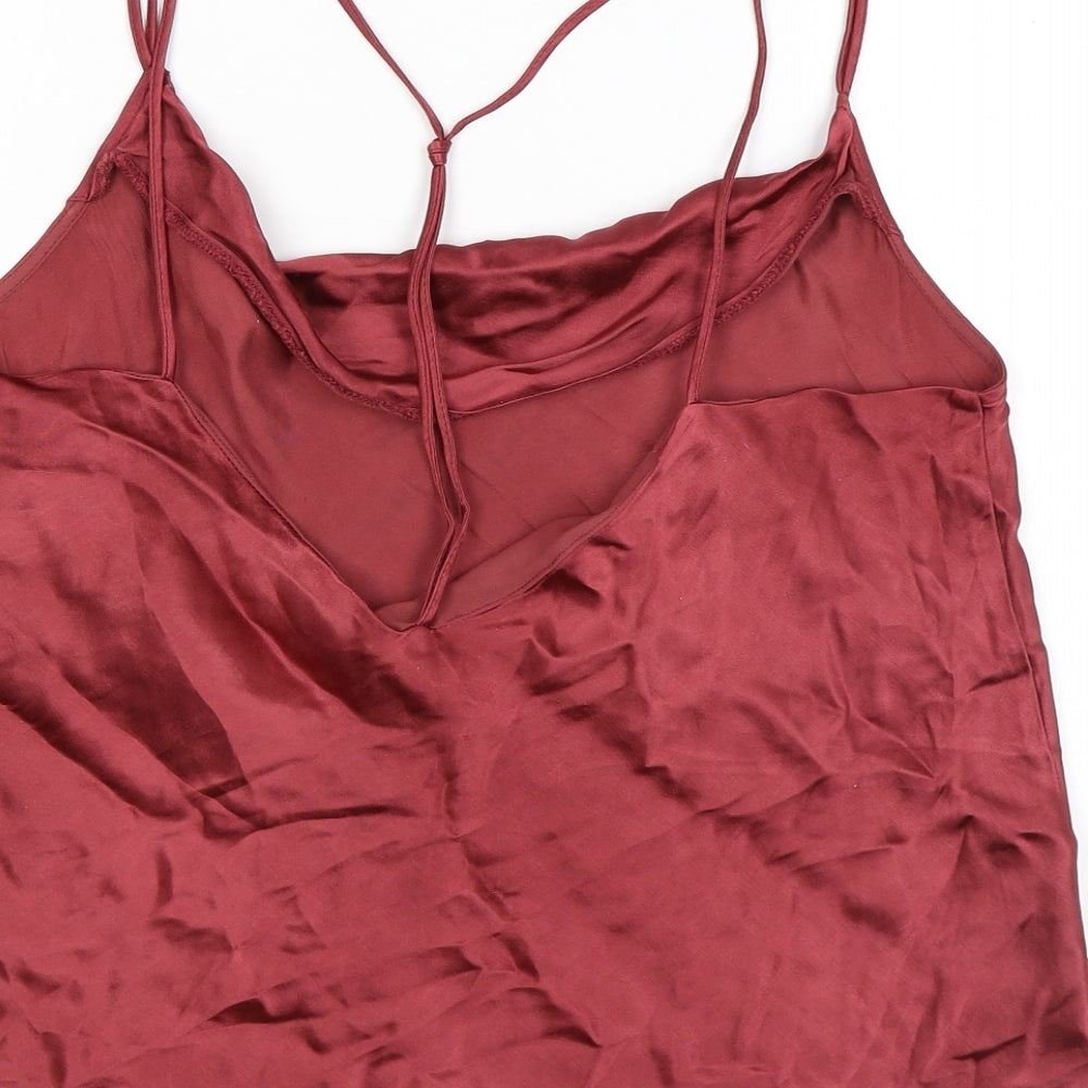Womens UK Size 14 Topshop Pink Cropped Tank