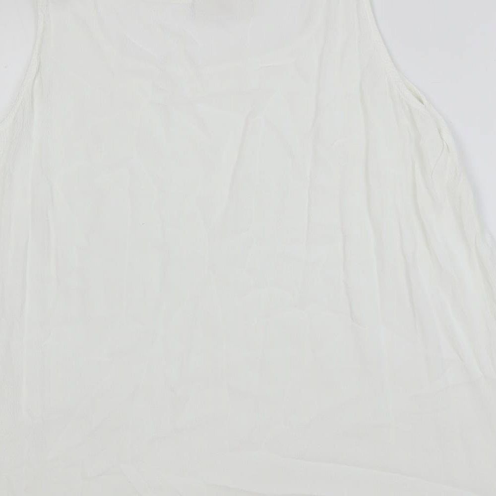 Ann Harvey Womens White Viscose Basic Tank Size 20 Scoop Neck