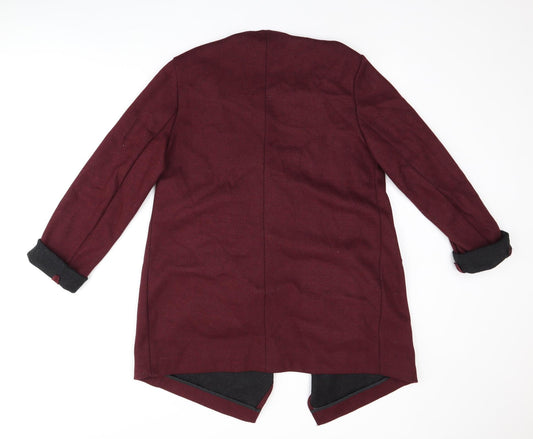 Red Herring Womens Red Overcoat Coat Size 12 - Waterfall front