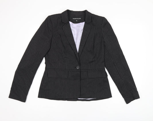 Womens UK Size 12 Warehouse Regular Black Suit Jacket