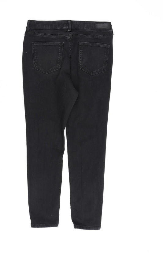 Autograph Womens Black Cotton Skinny Jeans Size 12 L28 in Regular Zip