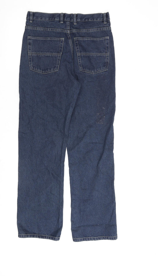 Denim & Co. Mens Blue Cotton Straight Jeans Size 30 in L30 in Regular Zip