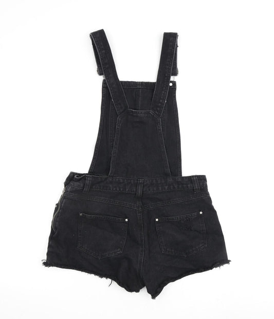 Select Womens Black 100% Cotton Dungaree One-Piece Size 10 Buckle