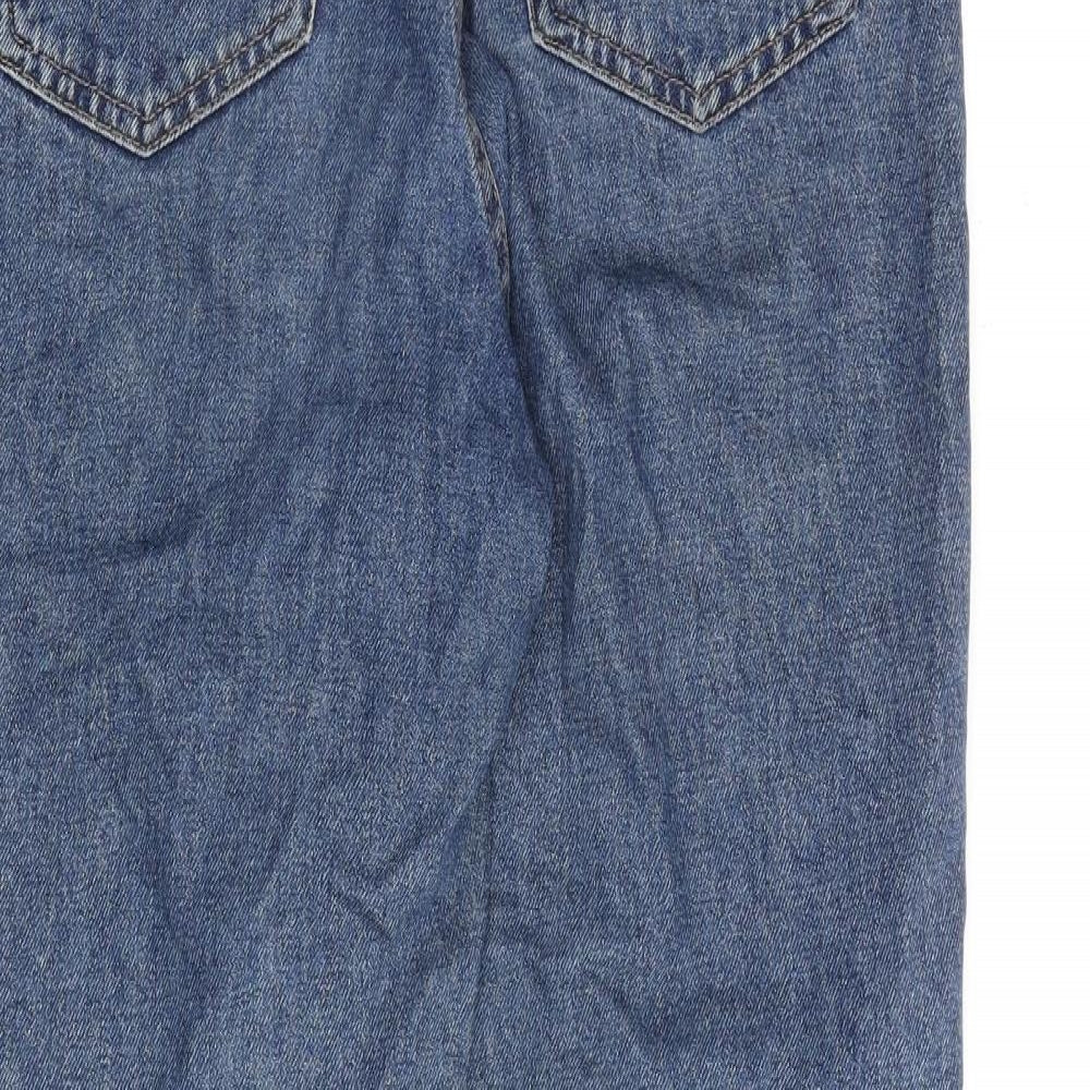 Denim & Co. Womens Blue Cotton Mom Jeans Size 8 L27 in Regular Zip