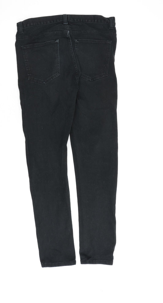 Denim & Co. Mens Black Cotton Straight Jeans Size 30 in L30 in Regular Zip