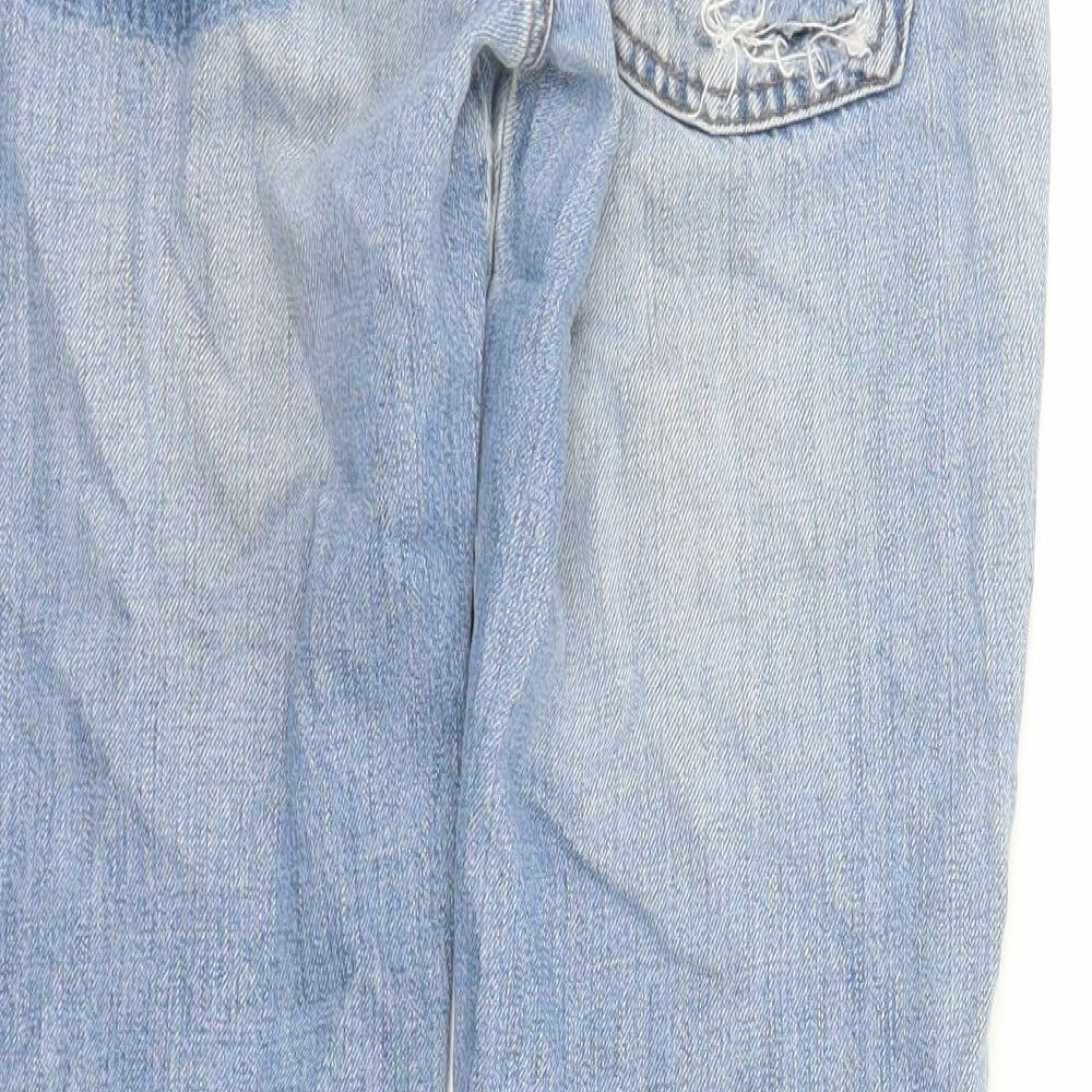 Iceberg Womens Blue Cotton Straight Jeans Size 28 in L28 in Regular Zip - Side Split Detail