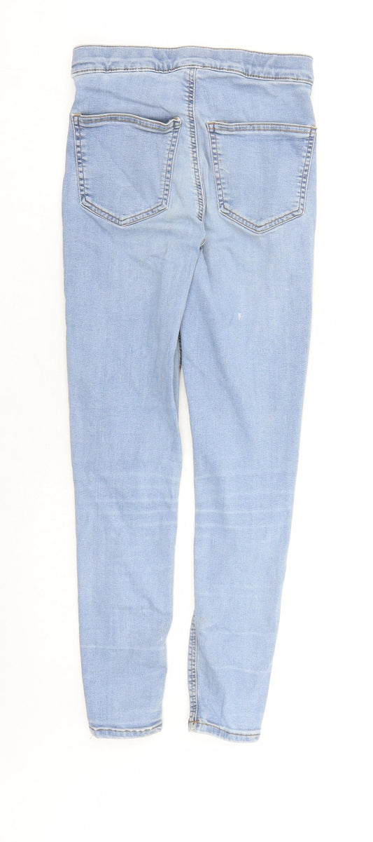 Topshop Womens Blue Cotton Skinny Jeans Size 26 in L25 in Regular Zip