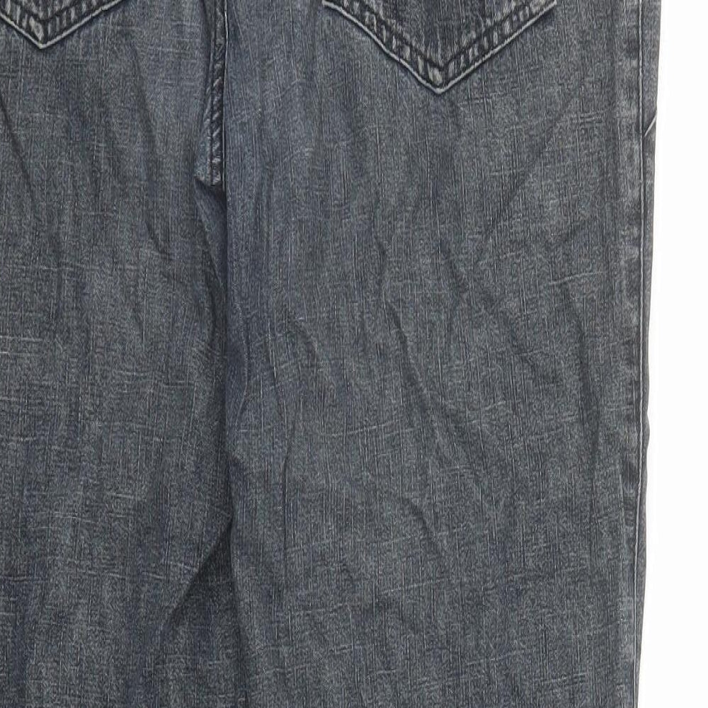 Per Una Womens Blue Cotton Straight Jeans Size 12 L29 in Regular Zip