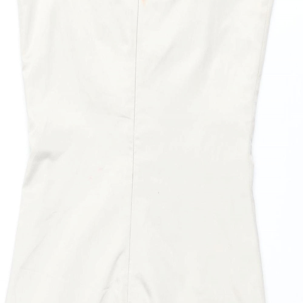 Beige Womens Beige Polyester Bodycon Size 8 Sweetheart Zip - Lace Up