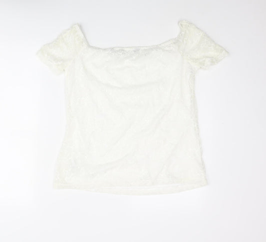 Womens UK Size 14 Dorothy Perkins Ivory Basic Blouse