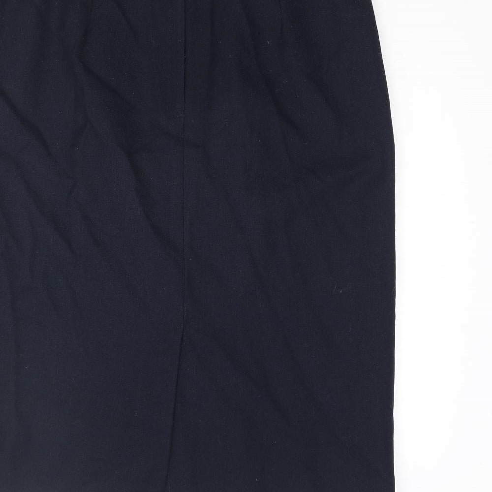 Classics Womens Blue Polyester Straight & Pencil Skirt Size 16 Zip