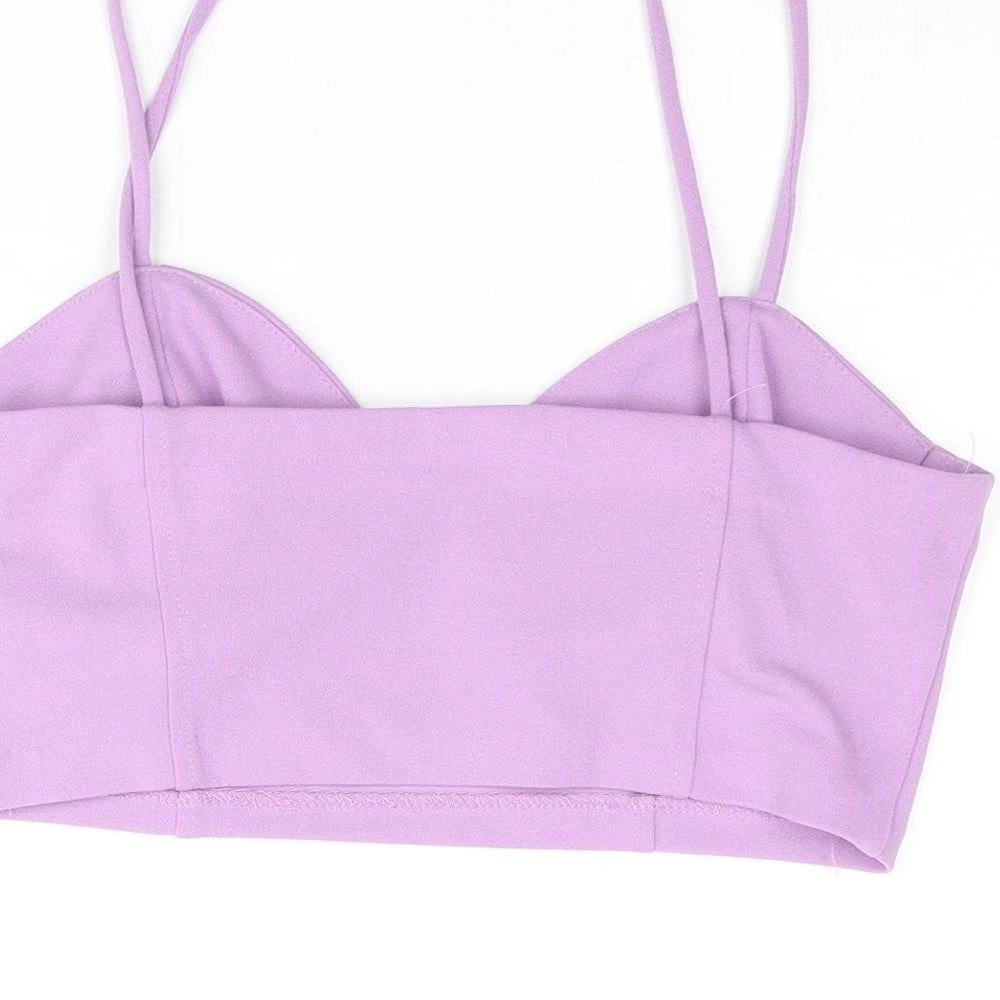 Zara Womens Purple Polyester Cropped Tank Size S Sweetheart - Bralette
