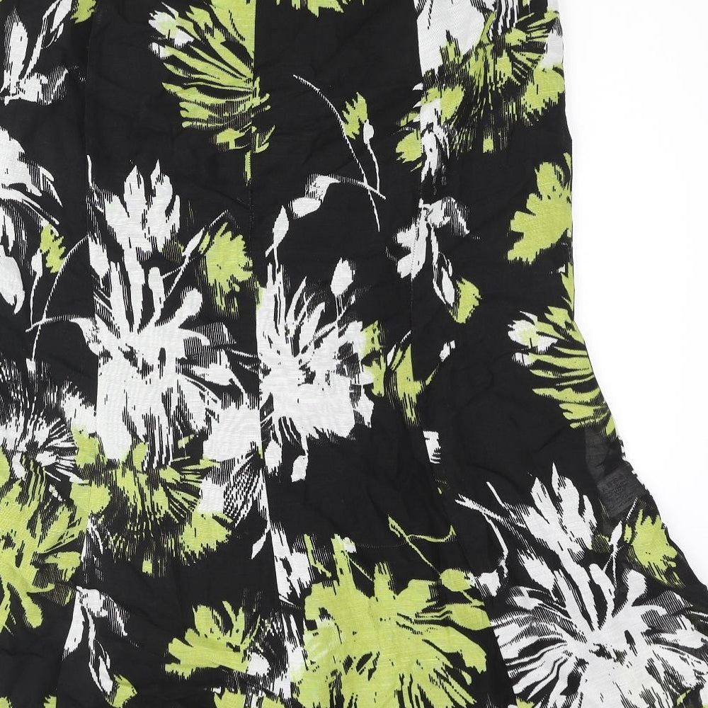CC Womens Multicoloured Floral Viscose Trumpet Skirt Size 14 Zip