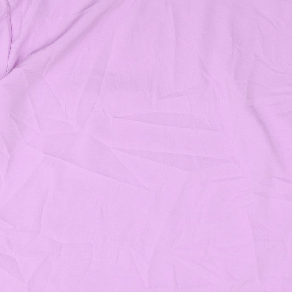 French Connection Womens Purple Polyester Basic Blouse Size 2XL Round Neck - Rouched