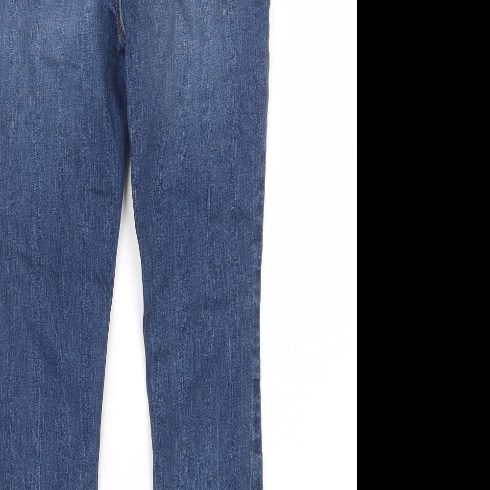 TU Boys Blue Cotton Skinny Jeans Size 9 Months L22 in Regular Zip - Pockets, Belt Loops