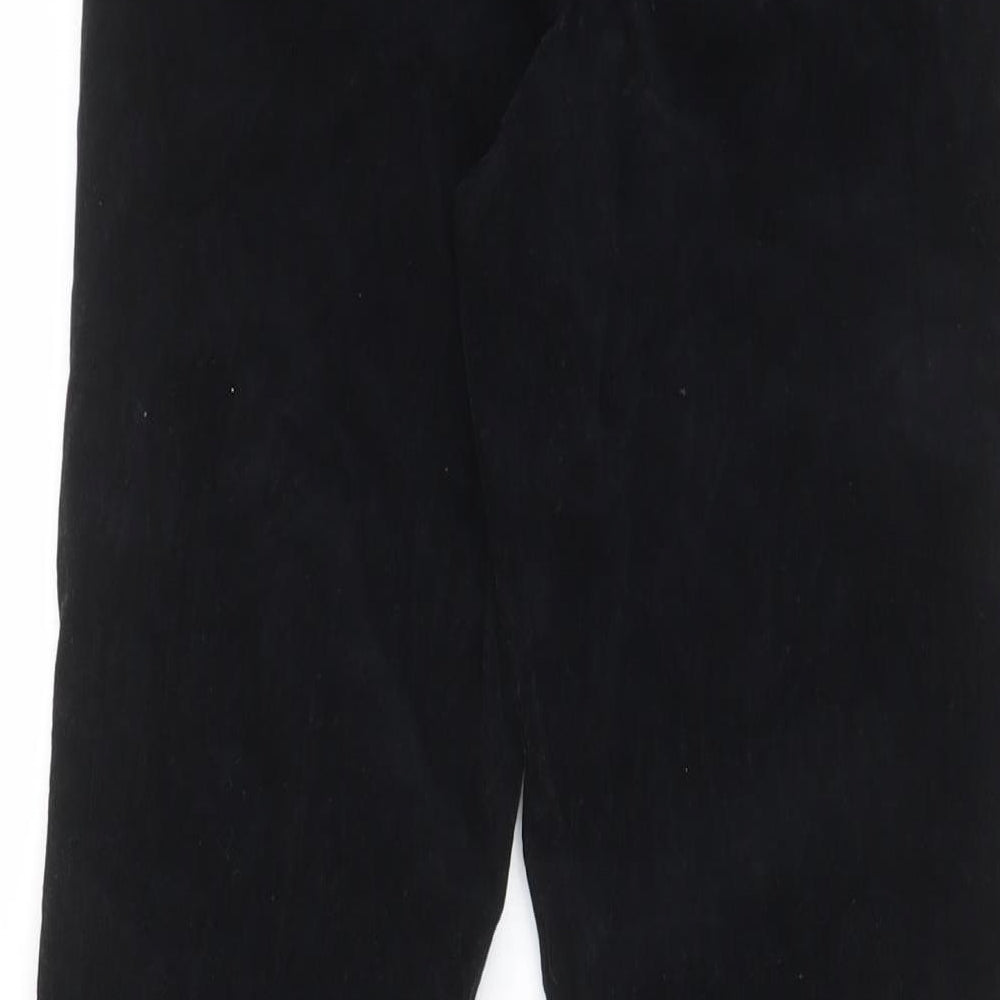 Topshop Womens Black Cotton Trousers Size 26 in L30 in Regular Zip - Pockets, Belt Loops